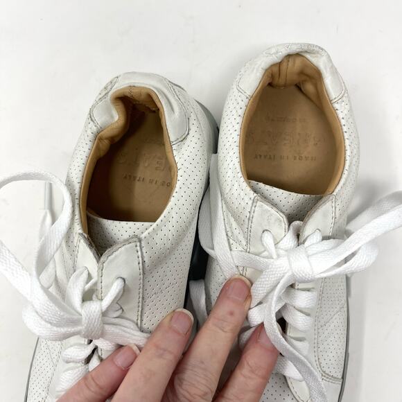 Greats Womens Brooklyn White Leather Lace Up Sneakers SZ 7.5 Gray Outsole - Picture 7 of 12